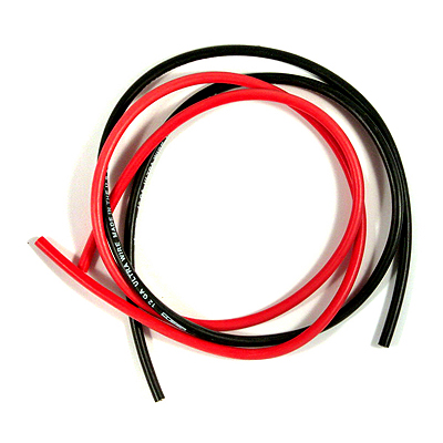 Deans 12G  Wet Noodle Wire  (2' red, 2' blk)