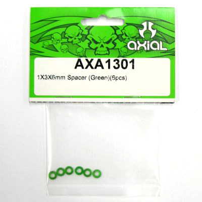 1x3x6mm Spacer (Green) (6pcs.) axa1301