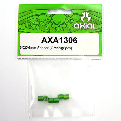 6x3x6mm Spacer (Green)(6pcs.) axa1306