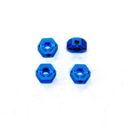 STRC TAMIYA CR01 CNC ALUMINUM 6MM HEX ADAPTER (4 PCS) BLUE