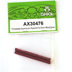 Axial Threaded Aluminum Pipe 6x74.5mm (Red) (2Pcs.) AX30476