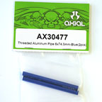 Axial Threaded Aluminum Pipe 6x74.5mm (Blue) (2Pcs.) AX30477