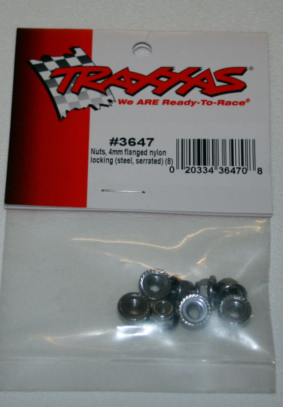 Traxxas 4mm locking Flanged Nuts (8) Wheel Nuts