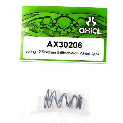 Axial Spring 12.5x40mm 3.6lbs/in - Soft (White) 2Pcs.