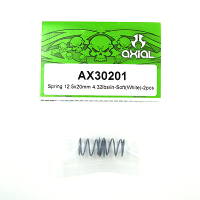 Axial Spring 12.5x20mm 4.32lbs/in-Soft (White) 2Pcs.