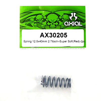 Axial Spring 12.5x40mm 2.7lbs/in-Super Soft (Red) 2Pcs.