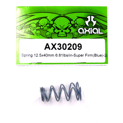 Axial Spring 12.5x40mm 6.81lbs/in- Super Firm (Blue) 2Pcs.