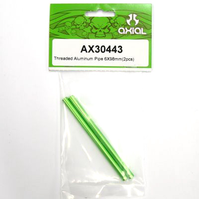 Axial Racing Threaded Aluminum Pipe 6x98mm (Green)(2pcs.) ax30443