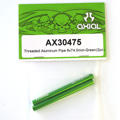 Axial Threaded Aluminum Pipe 6x74.5mm (Green) (2Pcs.) AX30475