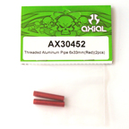 Axial Threaded Aluminum Pipe 6x33mm (Red)(2Pcs) ax30452